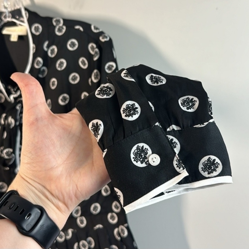 Modcloth Black and White Long Sleeve Dress - Picture 9 of 16